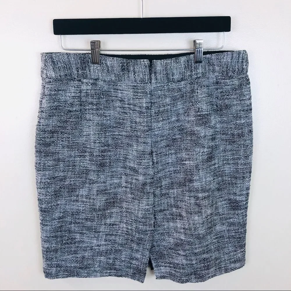Banana Republic Black/Gray Tweed Pencil S